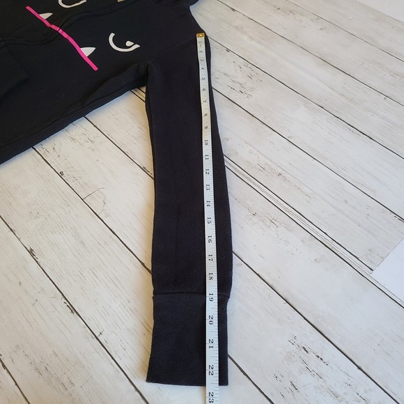 So So Happy Zip Up Black Hoodie Size Size XS - Picture 10 of 11